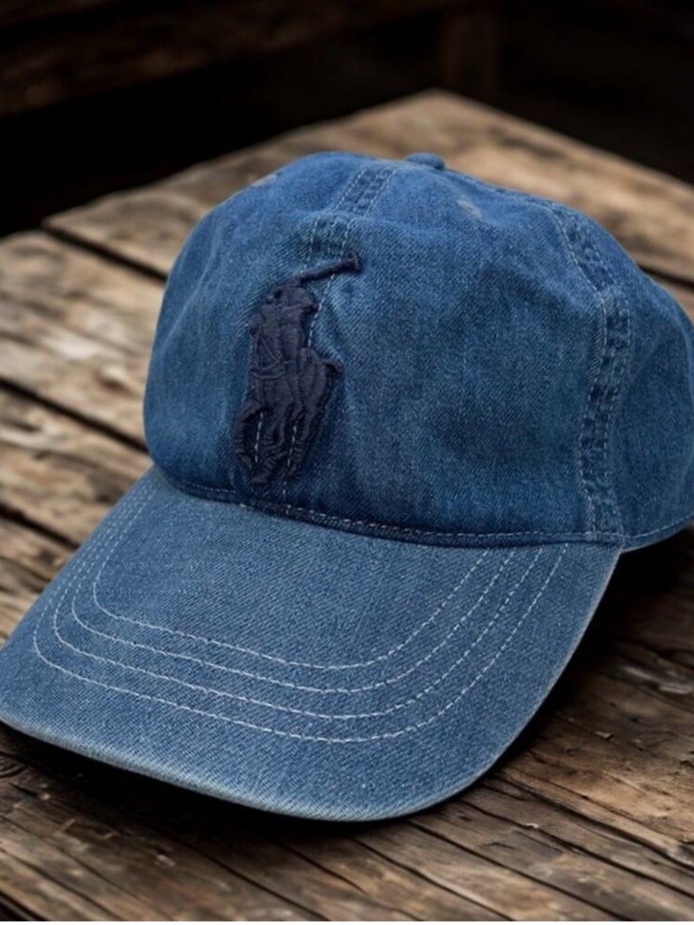 Polo by Ralph Lauren Men's Denim Baseball Cap in Blue